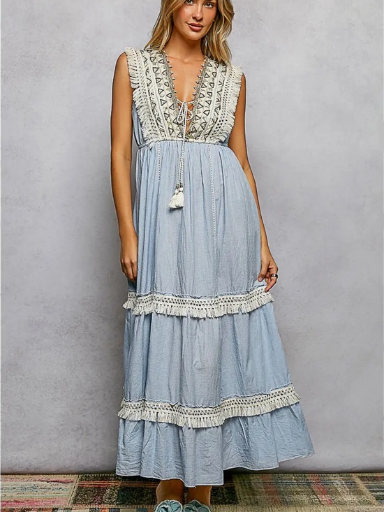 POL Dresses & Skirts - 🆕🤍POL BOHO BLUE DRESS